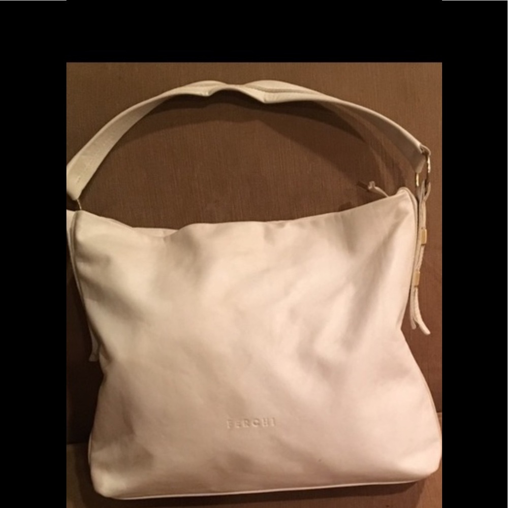 White leather  hobo bag from Spain
